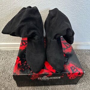 Fergalicious Black Slouchy Ankle Boots